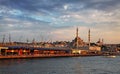 Galata bridge and mosque yeni camii Royalty Free Stock Photo