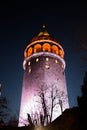 Galata Tower from Byzantium times in Istanbul Royalty Free Stock Photo