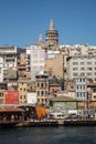 Galata Tower from Byzantium times in Istanbul Royalty Free Stock Photo