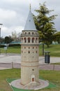 Galata tower, Galata kulesi in Miniaturk park, Istanbul Royalty Free Stock Photo