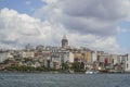 Galata Tower and the Golden Horn from Eminonu coast in Istanbul, Turkey