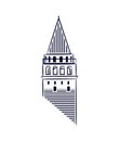 Galata Tower Istanbul isolated icon illustration made line art style. Galata Tower as a symbol of Karakoy, istanbul. Royalty Free Stock Photo