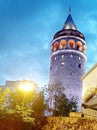 The Galata Tower in Istanbul, Turkey.