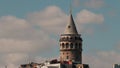 Galata Tower in Istanbul Turkey close up. Turist destinations.