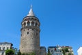 The Galata tower in Istanbul, Turkey. Galata Bridge, Karakoy dis