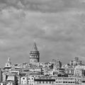 Galata tower mono Royalty Free Stock Photo