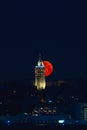 Moonset and Galata Tower