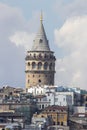 Galata Tower Turk, the tallest and oldest tower in Istanbul, Turkey Royalty Free Stock Photo