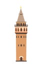 Galata tower vector icon. Istanbul landmarks