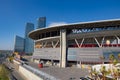 Galatasaray Stadium in Istanbul and skyscrapers on the background