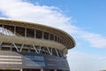 Galatasaray stadium with partly cloudy sky and copy space for texts