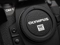 Galati, Romania - January 12, 2023: OM System presenting the new M43 mirrorless camera OM-1 to local photographers Royalty Free Stock Photo