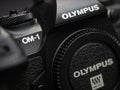 Galati, Romania - January 12, 2023: OM System presenting the new M43 mirrorless camera OM-1 to local photographers Royalty Free Stock Photo