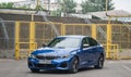 Galati, Romania - July 4, 2020: 2020 Blue BMW 3 Series G20 M340i xDrive Steptronic front and side view Royalty Free Stock Photo
