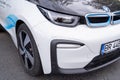 Galati, Romania - September 15, 2021: 2021 Electric car BMW i3 headlights