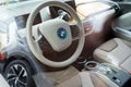 Galati, Romania - September 15, 2021: 2021 Electric car BMW i3 interior view