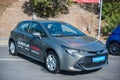 Galati, Romania - September 15, 2019: Gray Toyota Corolla Hybrid facelift front view