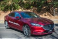 Galati, Romania - September 15, 2019: Red Mazda 6 GL facelift front view Royalty Free Stock Photo