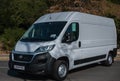 Galati, Romania - September 15, 2019: White Fiat Ducato 4 facelift front view