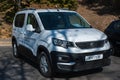 Galati, Romania - September 15, 2019: White Peugeot Rifter facelift front view