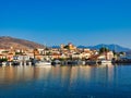View of Historic Galaxidi With Reflections in Sea Water, Greece