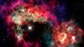 Galaxies and cosmic nebulae background, beautiful picture of the universe with galaxies, stars and nebulas