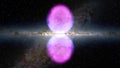 Galaxies like two eggs in the deep space. Elements furnished by NASA