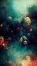 galaxy asteroid space rock shiny sphere star dust AI generated