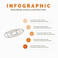 Galaxy, astronomy, planets, system, universe Infographics Template for Website and Presentation. Line Gray icon with Orange