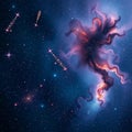 Galaxy background around and stars Royalty Free Stock Photo