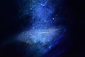Galaxy background, sprinkle white dust on dark blue background. Royalty Free Stock Photo