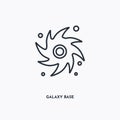 Galaxy base outline icon. Simple linear element illustration. Isolated line galaxy base icon on white background. Thin stroke sign Royalty Free Stock Photo