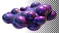 Galaxy cloud, cosmic background, nebula design png transparent image Generative AI