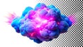 Galaxy cloud shape, cosmic nebula, starry background, space art png transparent image Generative AI