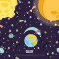 Galaxy Conceptual Cartoon Vector Web Page Template