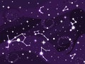 Galaxy constellation. Space background with stars, constellations, black hole, nebula. Stardust and shining stars Royalty Free Stock Photo