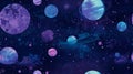 Galaxy constilation seamless pattern simulating the night sky with Mystical and Astrology elements, generative AI