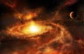 Galaxy core nebula in deep space Royalty Free Stock Photo