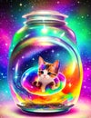 Galaxy environment Capturing A whimsical a small kitty