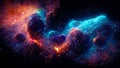 galaxy explosion space nebula red blue stardust AI generated