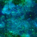 Galaxy fabric seamless pattern. Turqouise