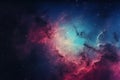 A galaxy filled with colorful stars and nebulae, surrounded by a dark and mysterious outer space. background Generative AI Royalty Free Stock Photo