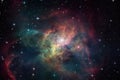 A galaxy filled with colorful stars and nebulae, surrounded by a dark and mysterious outer space. background Generative AI Royalty Free Stock Photo