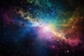 A galaxy filled with colorful stars and nebulae, surrounded by a dark and mysterious outer space. background Generative AI Royalty Free Stock Photo