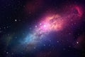 A galaxy filled with colorful stars and nebulae, surrounded by a dark and mysterious outer space. background Generative AI Royalty Free Stock Photo