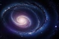 Galaxy in a free space. Beautiful spiral galaxy in space with stars, AI Generated