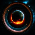 Galaxy in a free space, Planets and galaxy, science fiction abstract background, 3D rendering Royalty Free Stock Photo