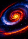 Galaxy in a free space, Planets and galaxy, science fiction abstract background, 3D rendering Royalty Free Stock Photo