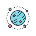 Color illustration icon for Galaxy, star system and constellation Royalty Free Stock Photo