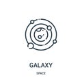 galaxy icon vector from space collection. Thin line galaxy outline icon vector illustration